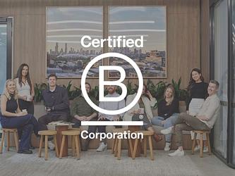 Honeycomb team overlaid with B Corp logo